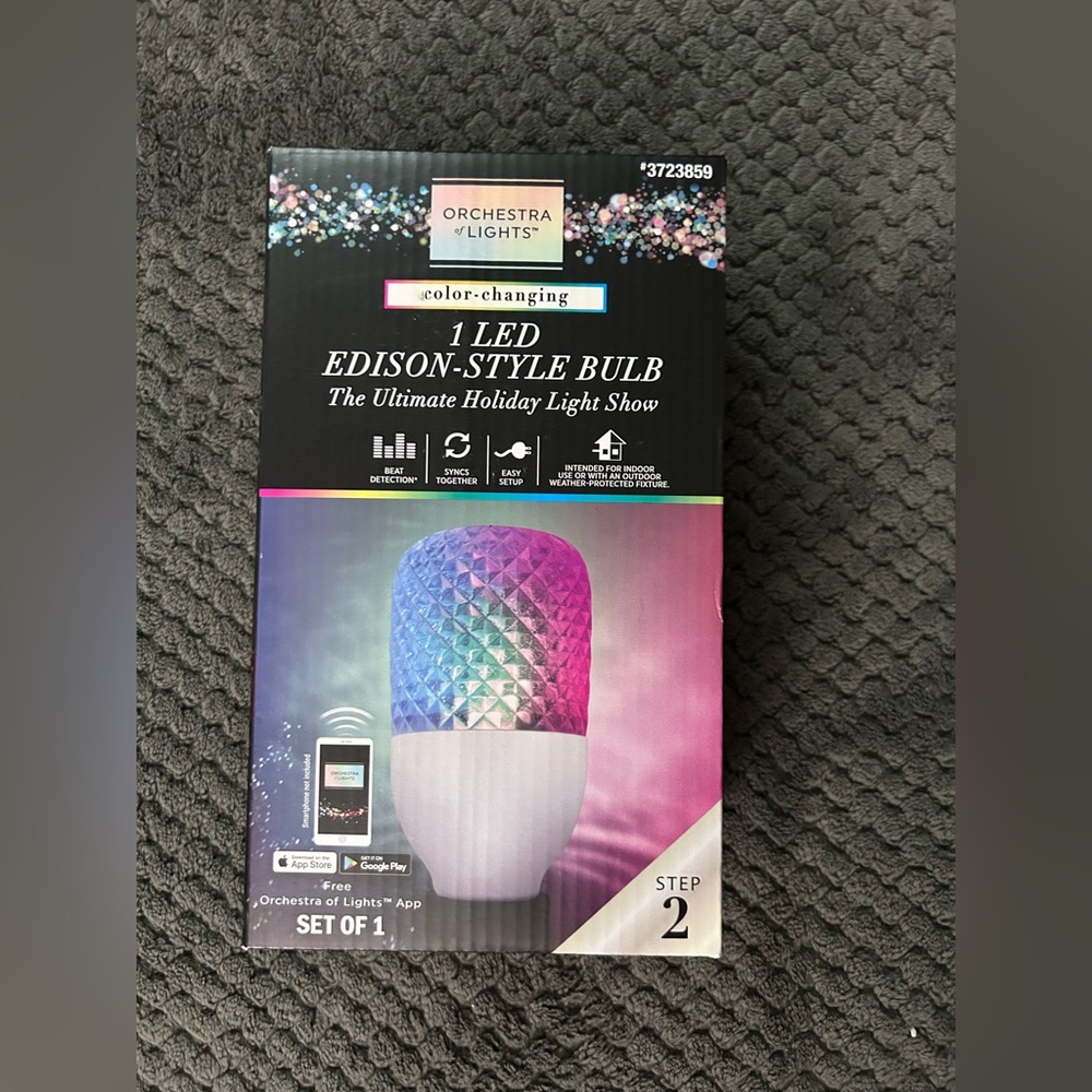 Orchestra of Lights Color Changing LED Edison-Style Lightbulb ~ NEW